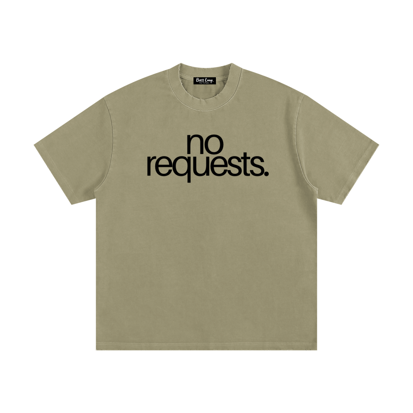 Bassloop. X Fat Worm Records No Requests Tee (Gray Green)