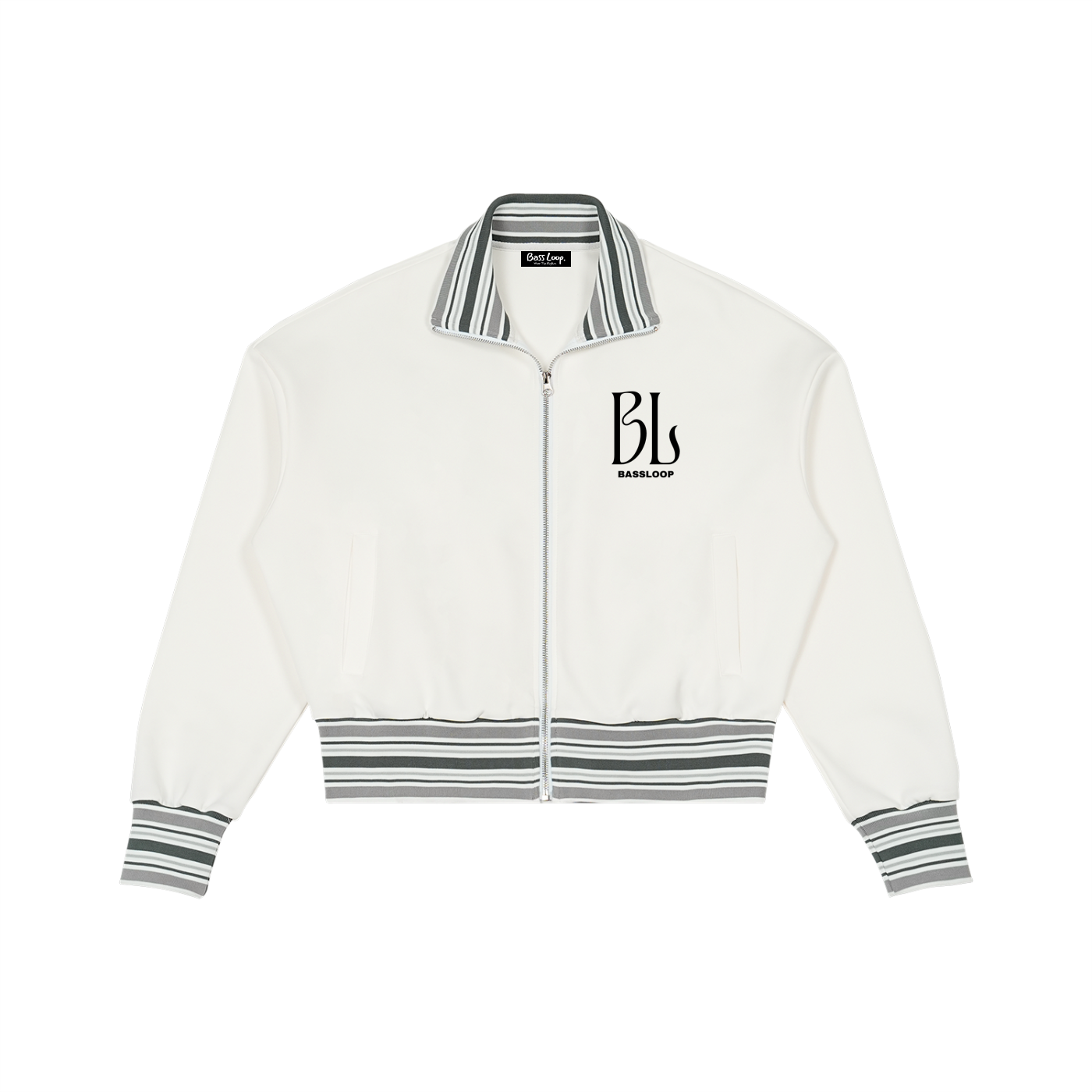 Bassloop. Striped Rib Zip Jacket