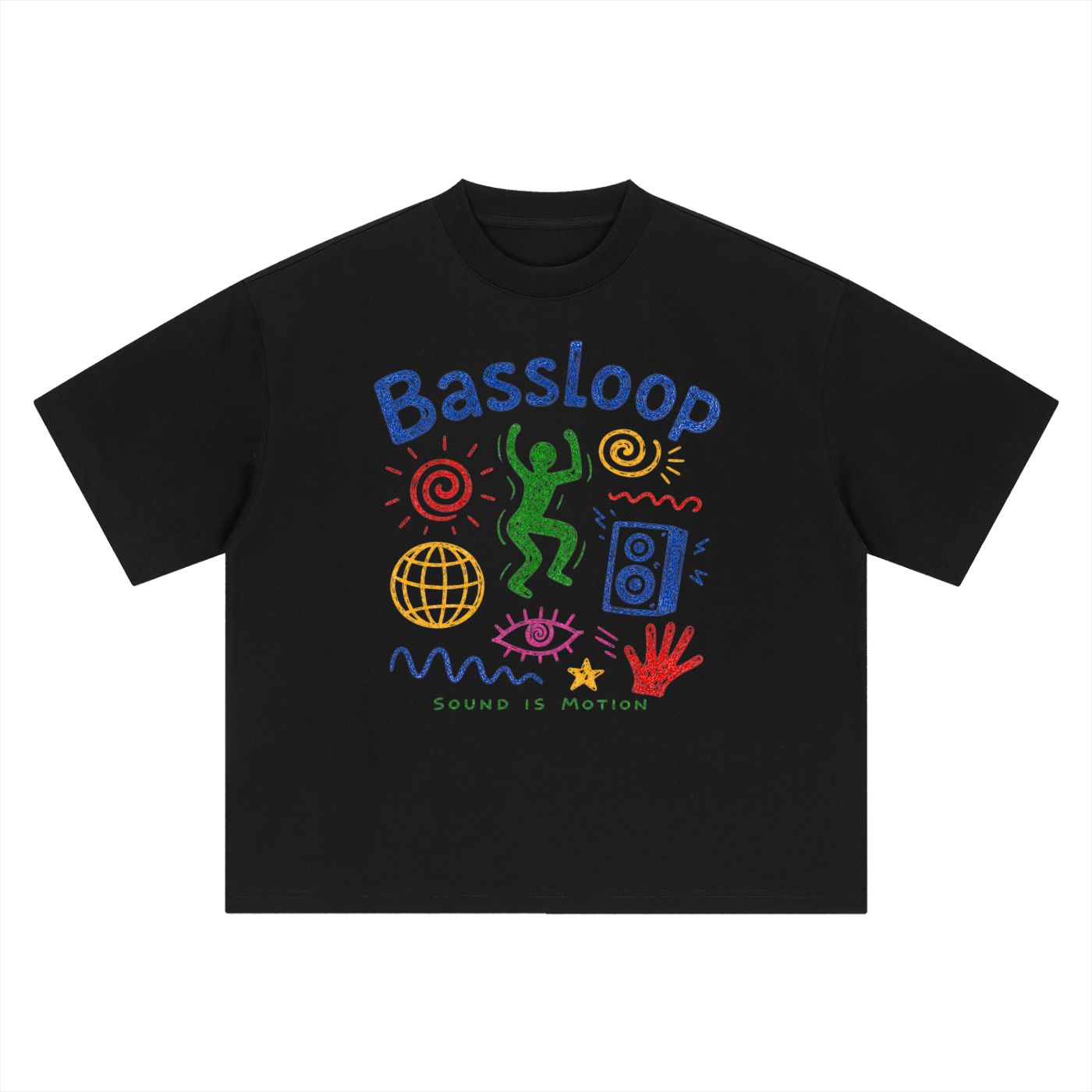 Bassloop. Crayon Tee