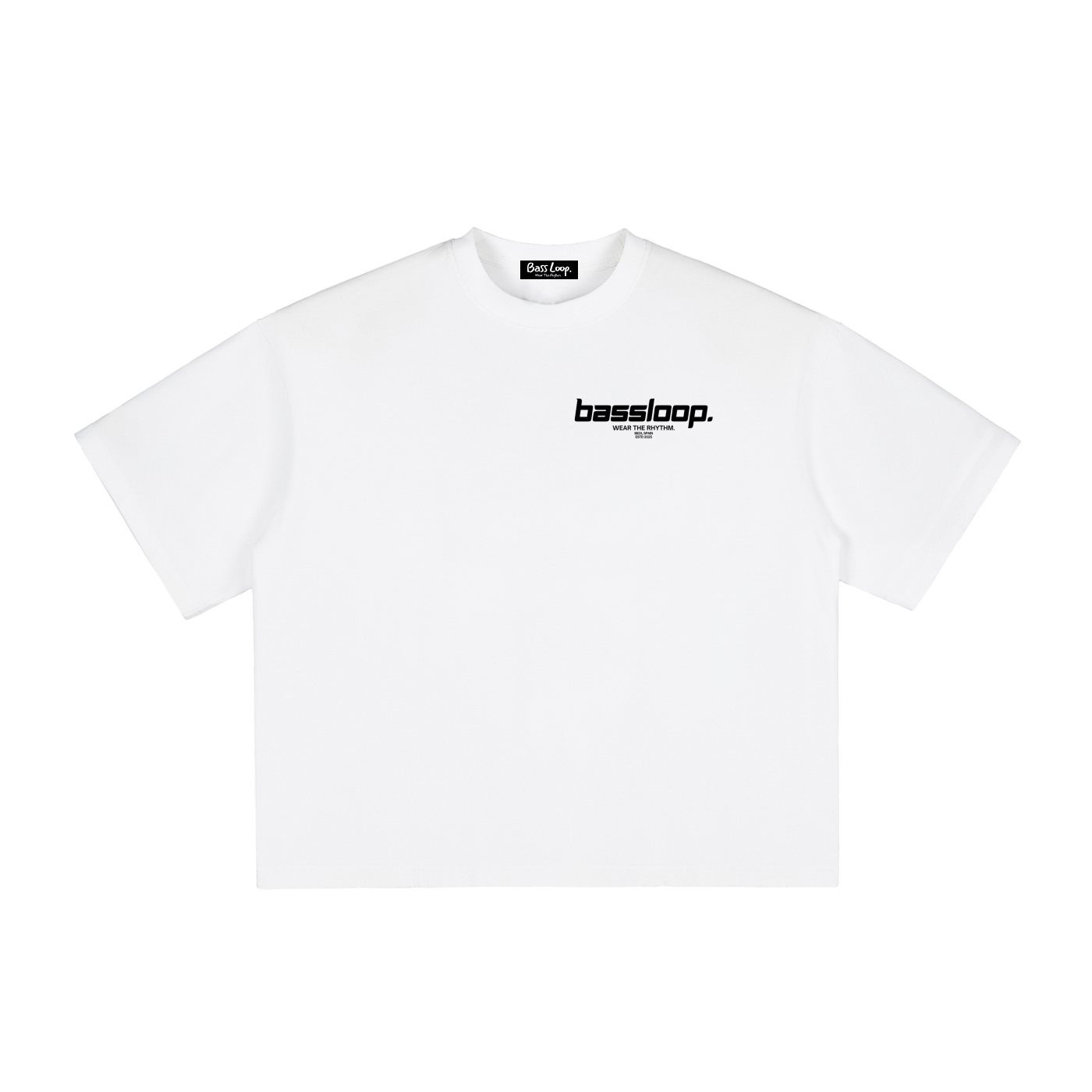 Bassloop. Speedy Boxy Tee (Black Text)