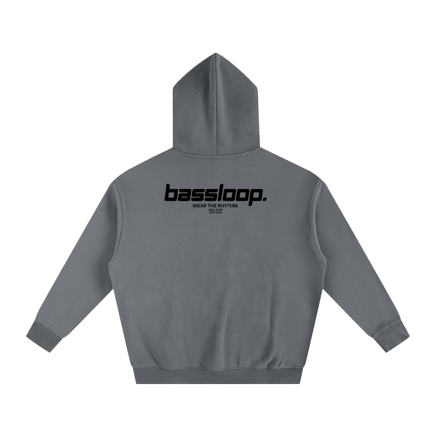 Bassloop. Speedy Heavy Hoodie (Black Text)