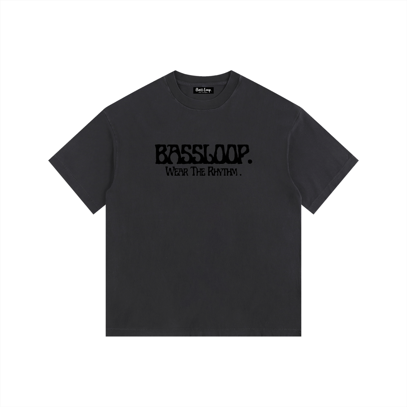 Bassloop. Nuvo Heavy Tee (Black Text)