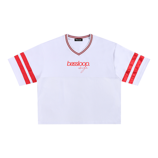 Bassloop. Isla Mesh Jersey (White/Red)