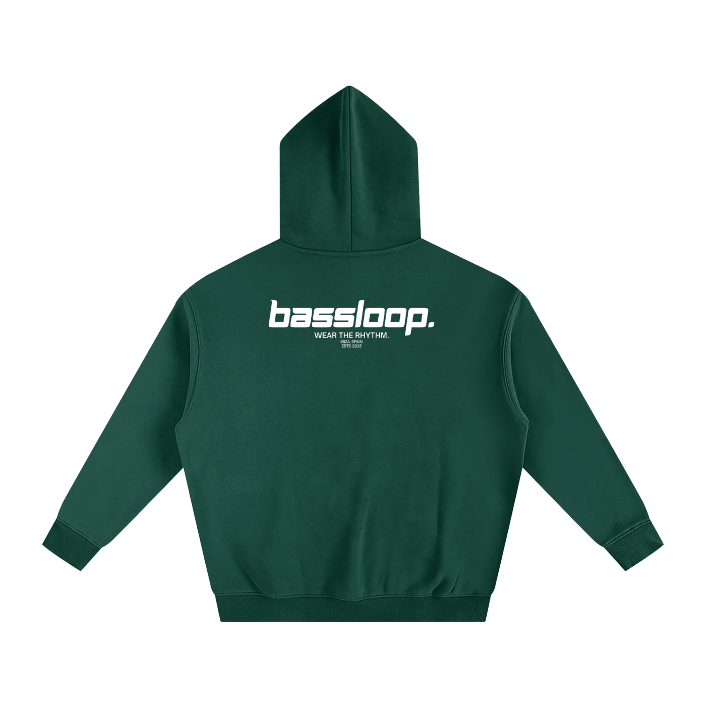 Bassloop. Speedy Heavy Hoodie (White Text)