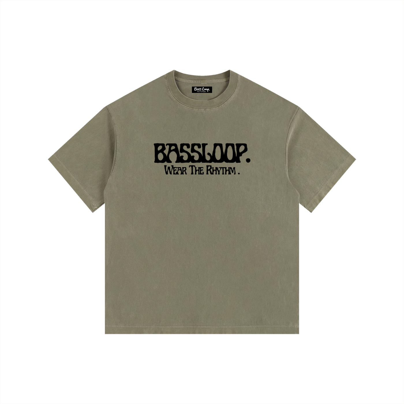 Bassloop. Nuvo Heavy Tee (Black Text)