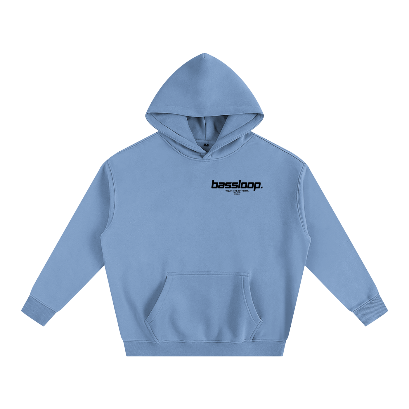 Bassloop. Speedy Heavy Hoodie (Black Text)