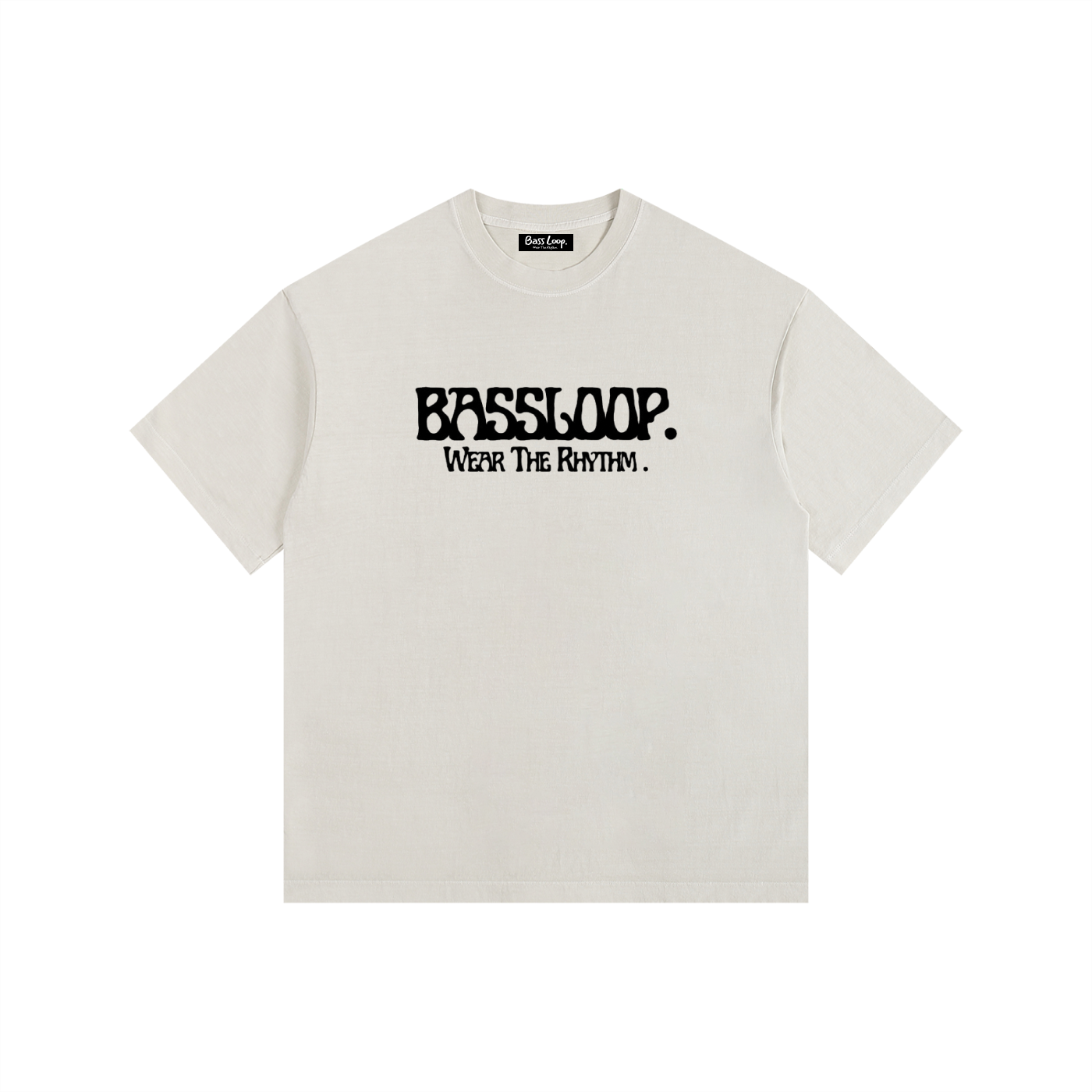Bassloop. Nuvo Heavy Tee (Black Text)