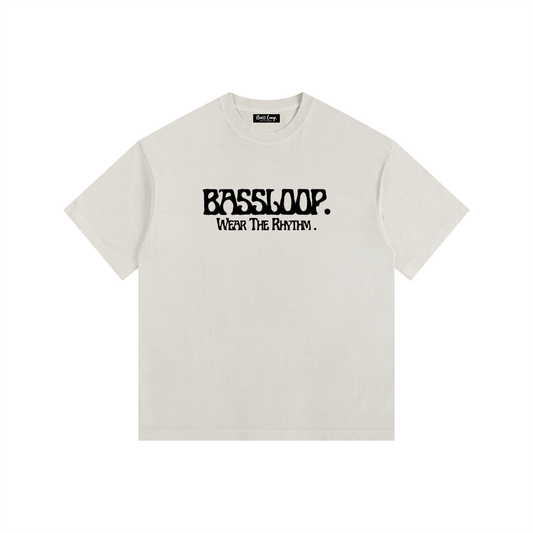 Bassloop. Nuvo Heavy Tee (Black Text)
