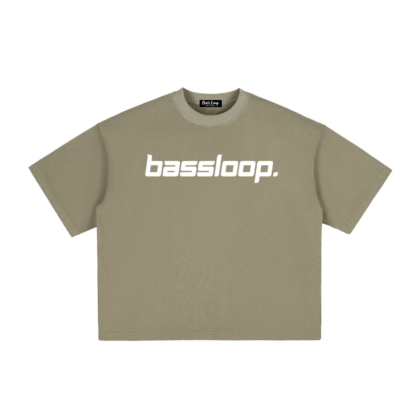 Bassloop. Speedy Logo Boxy Tee. (White Text)