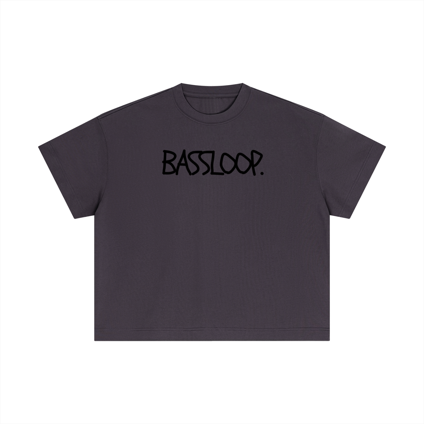 Bassloop. Sketch Text Boxy Tee (Back Text)