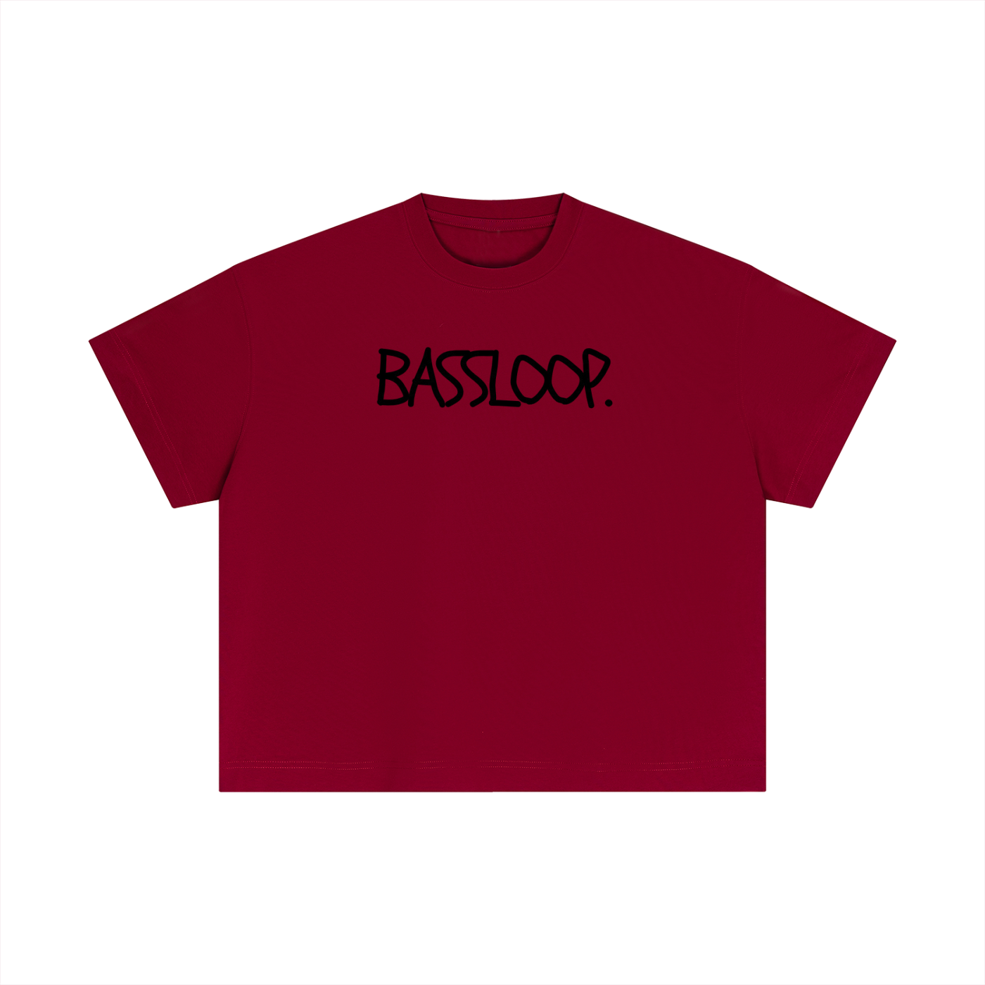 Bassloop. Sketch Text Boxy Tee (Back Text)
