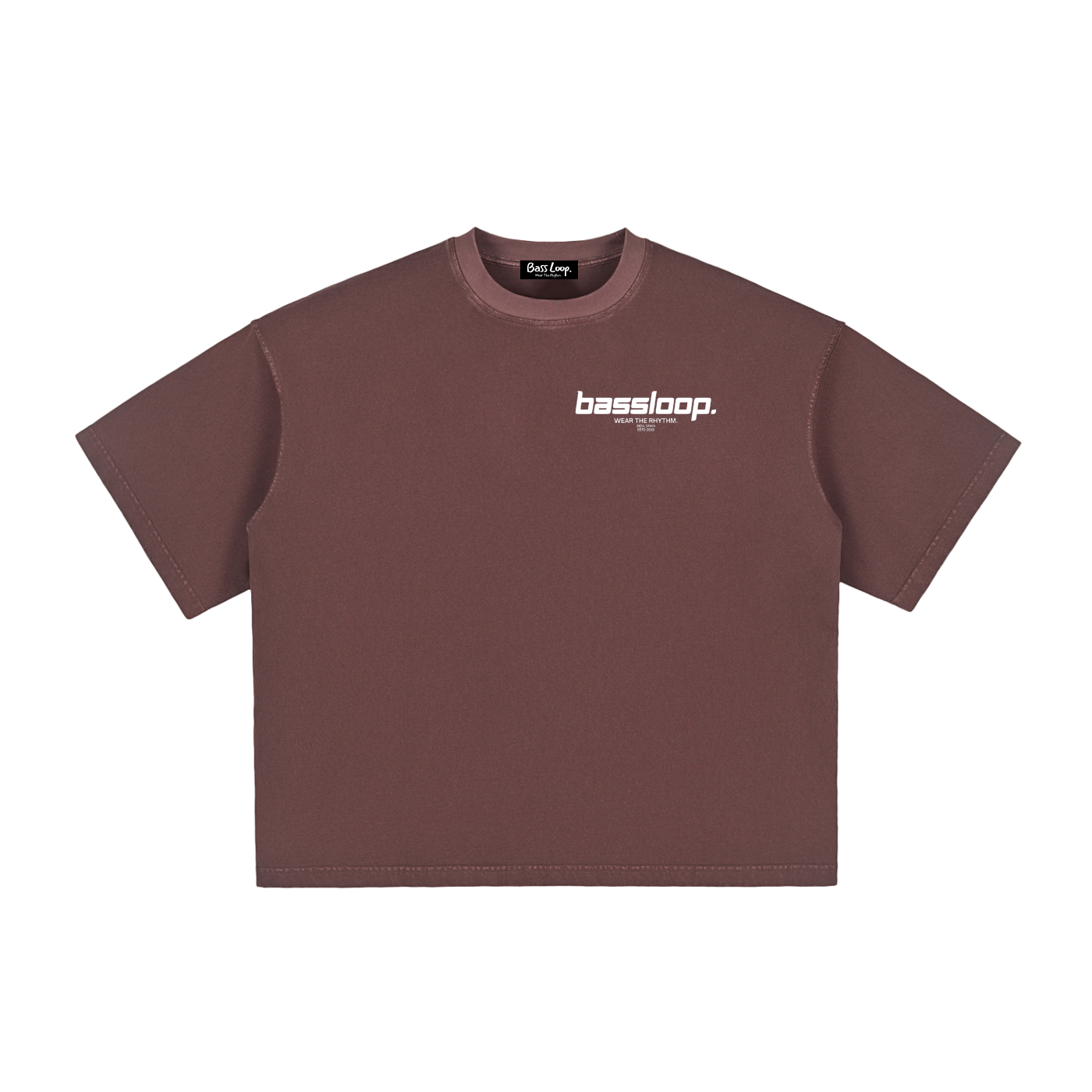 Bassloop. Speedy Boxy Tee (White Text)