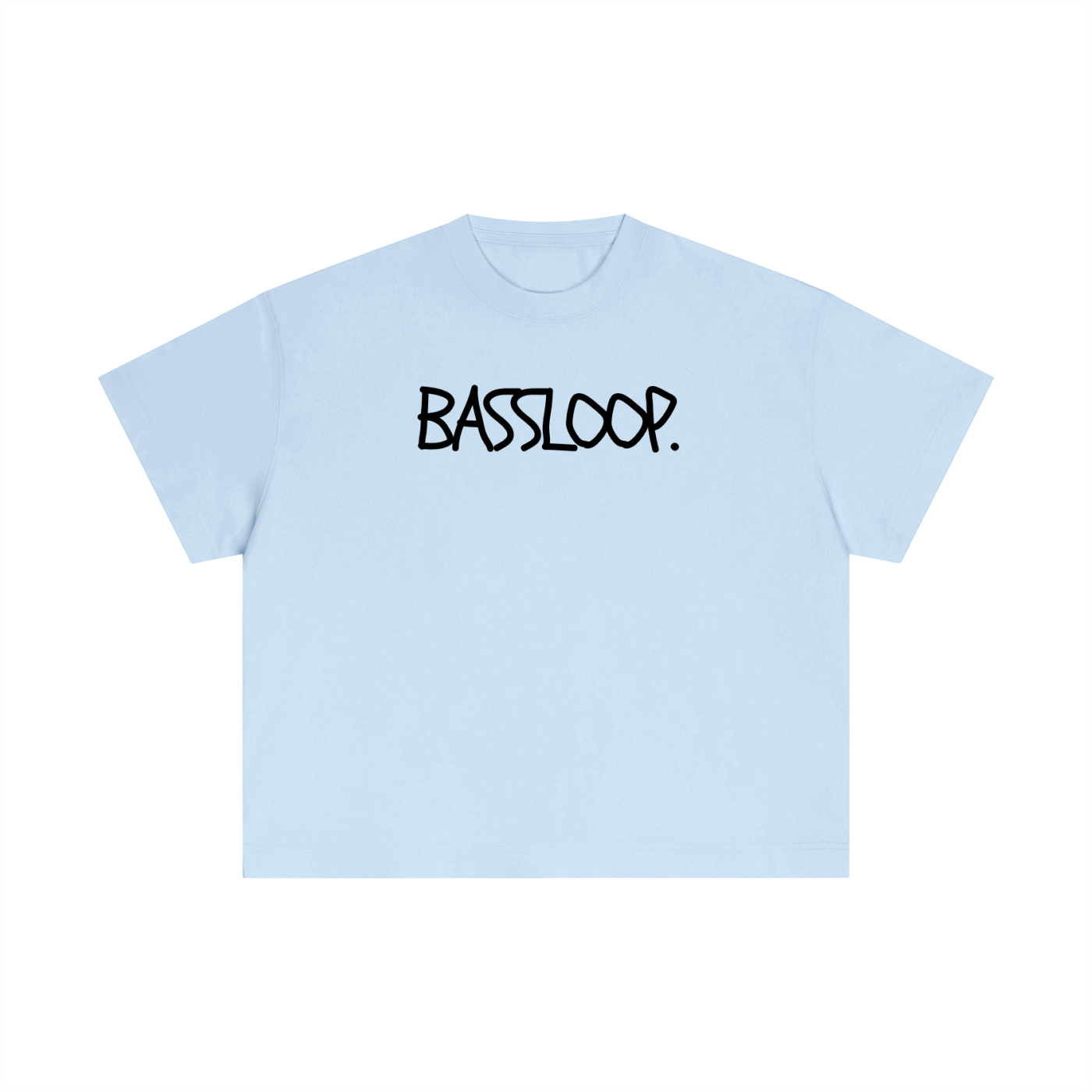 Bassloop. Sketch Text Boxy Tee (Back Text)
