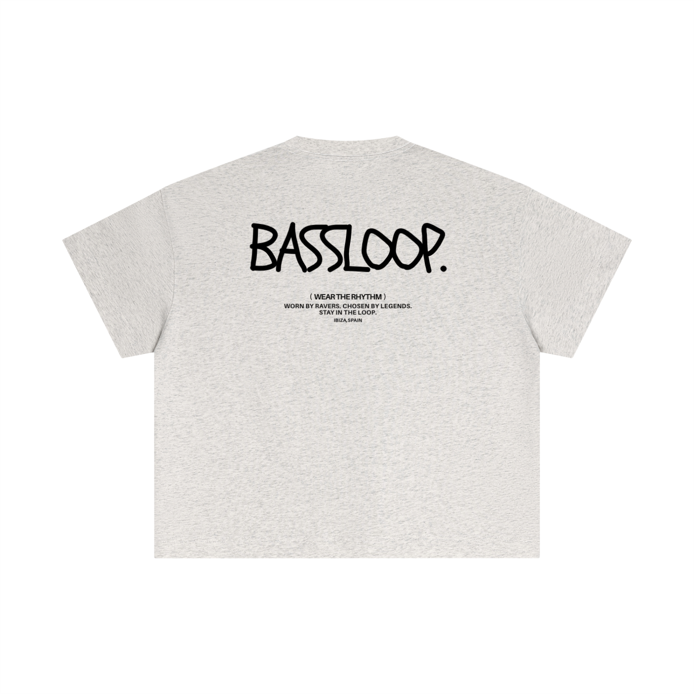 Bassloop. Sketch Text Boxy Tee (Back Text)