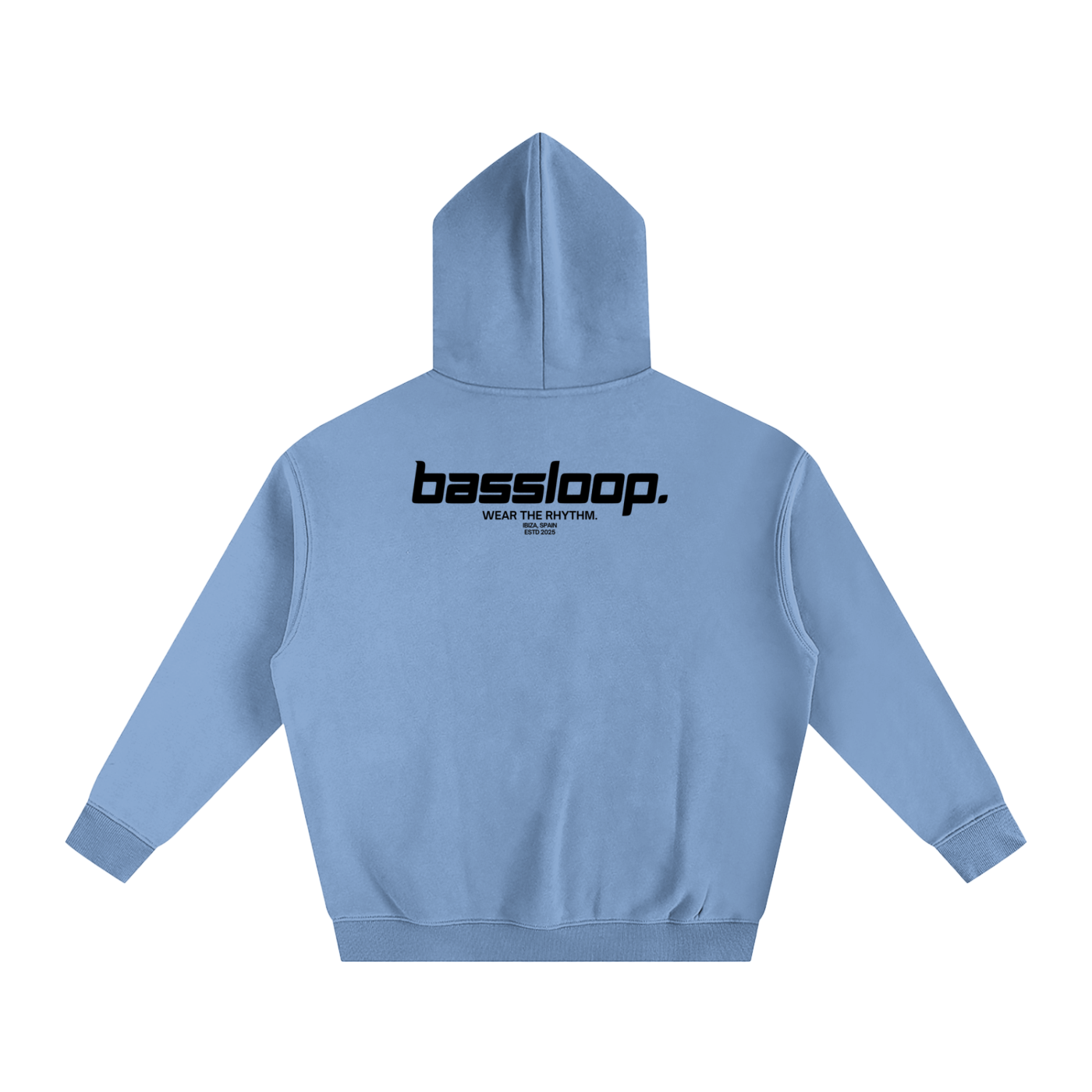 Bassloop. Speedy Heavy Hoodie (Black Text)