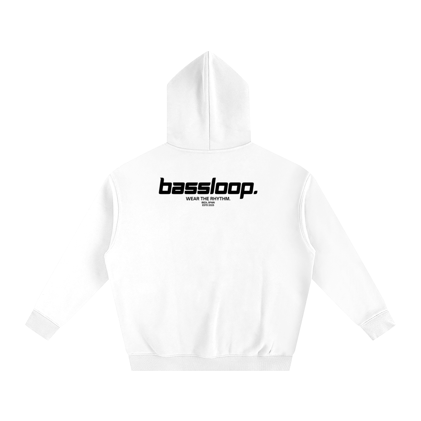 Bassloop. Speedy Heavy Hoodie (Black Text)