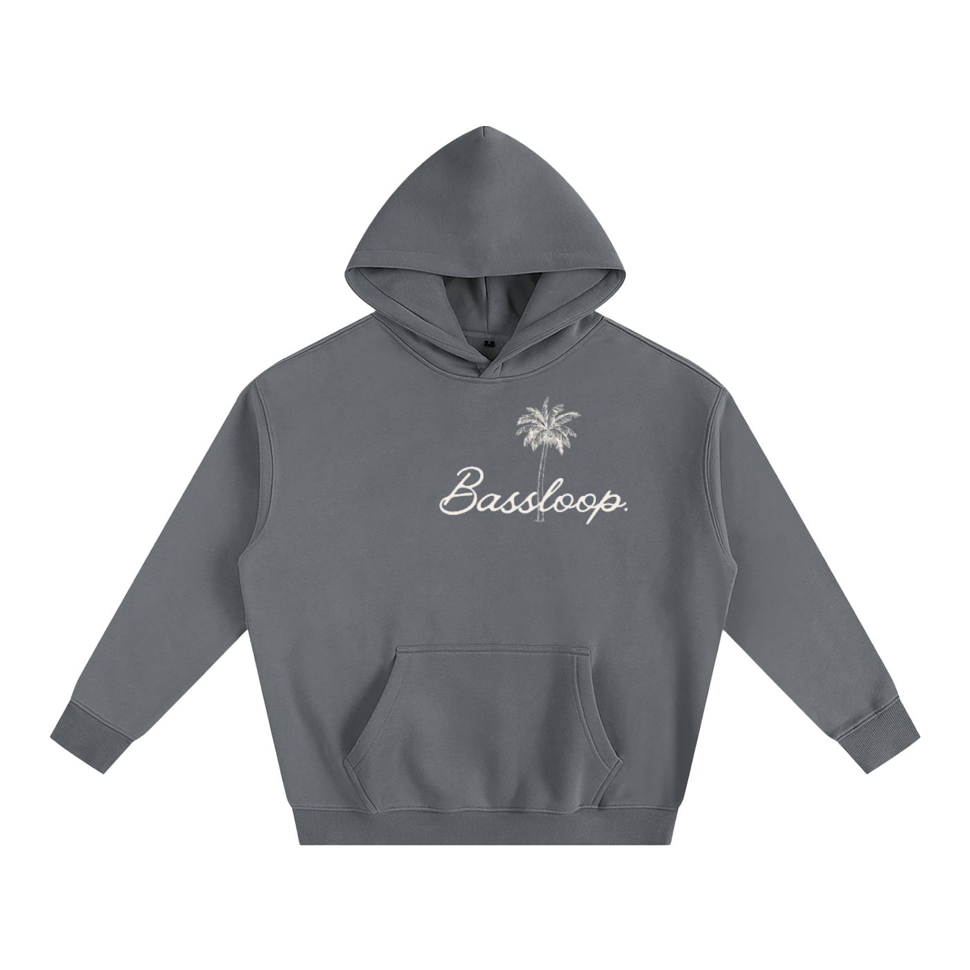 Bassloop. Palm Heavy Hoodie (White Logo)