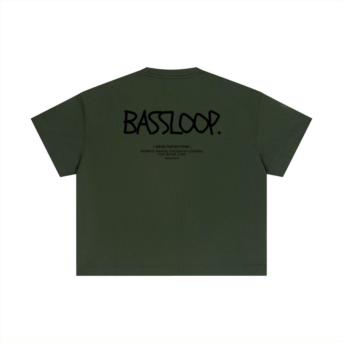 Bassloop. Sketch Text Boxy Tee (Back Text)