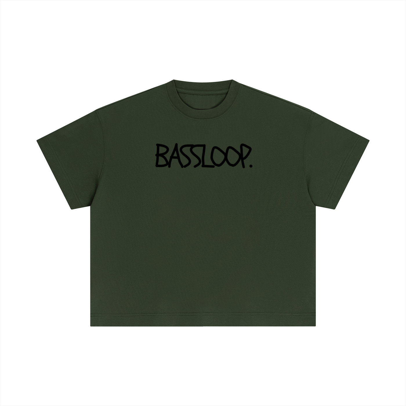 Bassloop. Sketch Text Boxy Tee (Back Text)