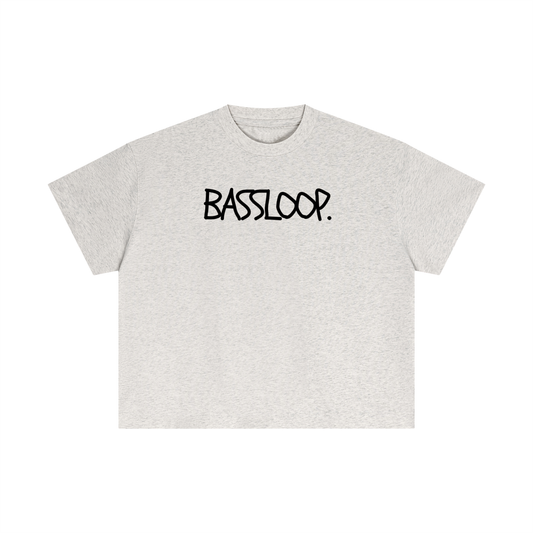 Bassloop. Sketch Text Boxy Tee (Back Text)