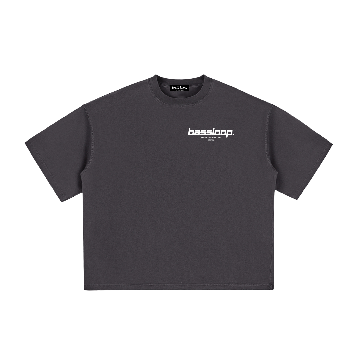 Bassloop. Speedy Boxy Tee (White Text)