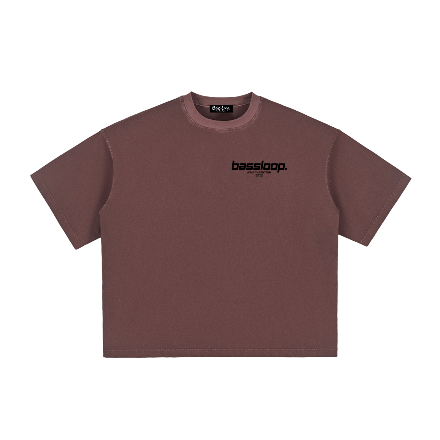 Bassloop. Speedy Boxy Tee (Black Text)