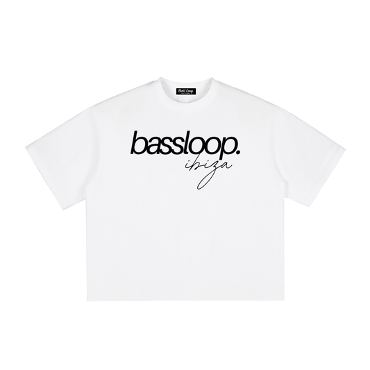 Bassloop. Isla Boxy Tee (Black Text)