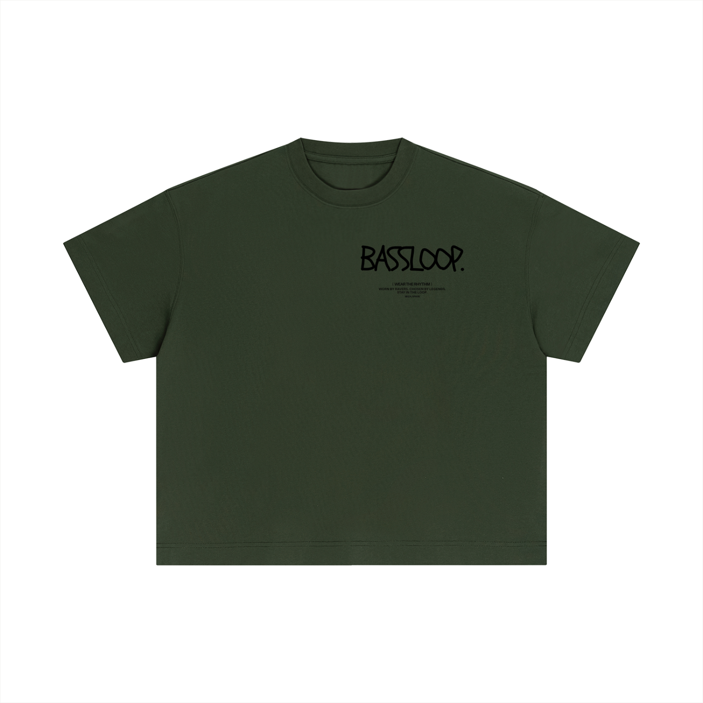 Bassloop. Sketch Text Boxy Tee (Front Text)