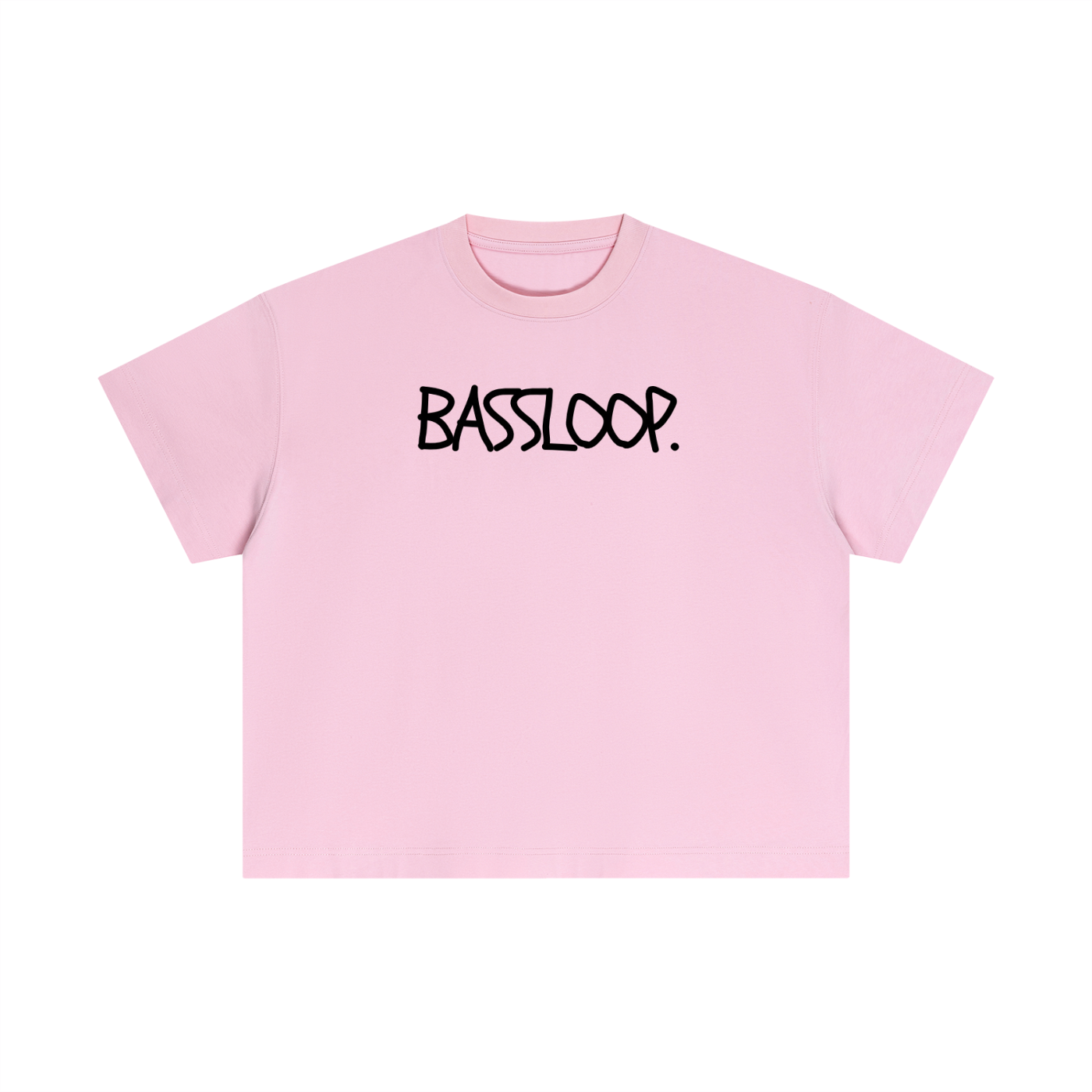 Bassloop. Sketch Text Boxy Tee (Back Text)