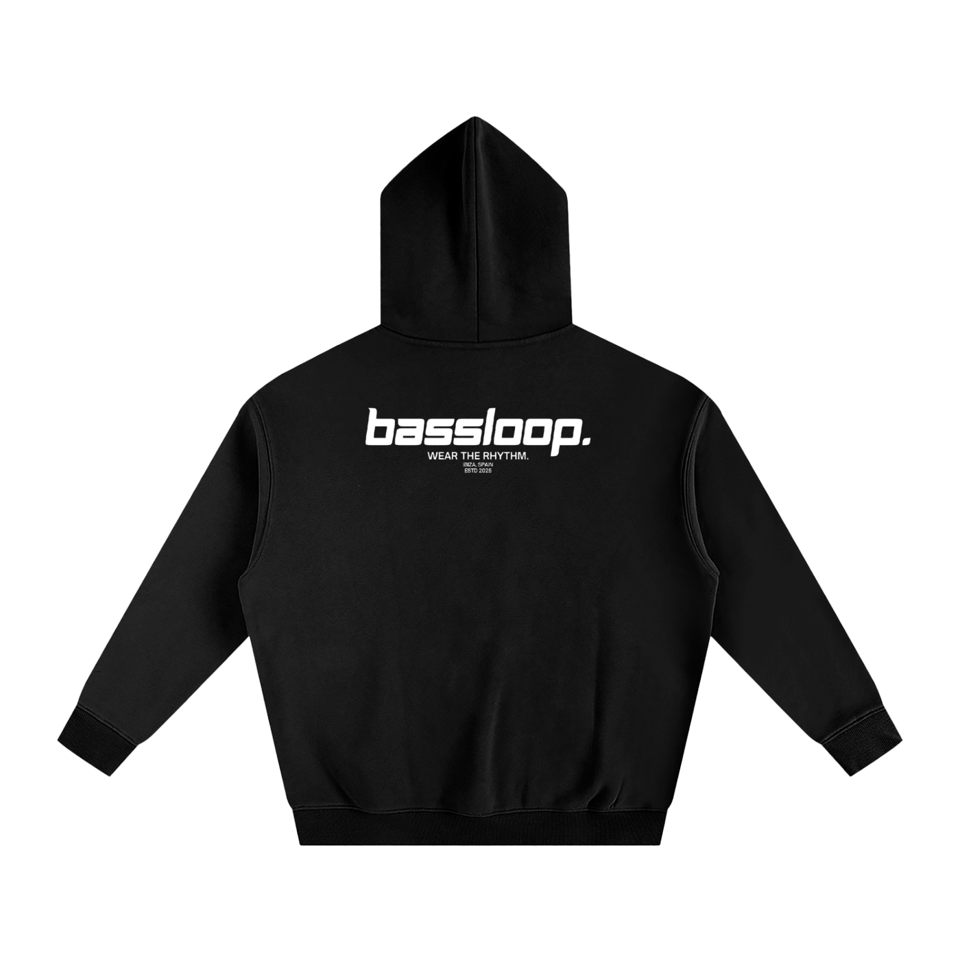 Bassloop. Speedy Heavy Hoodie (White Text)