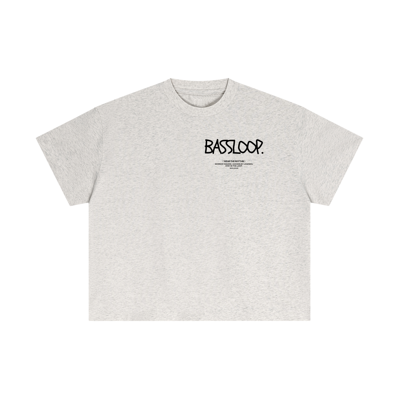 Bassloop. Sketch Text Boxy Tee (Front Text)