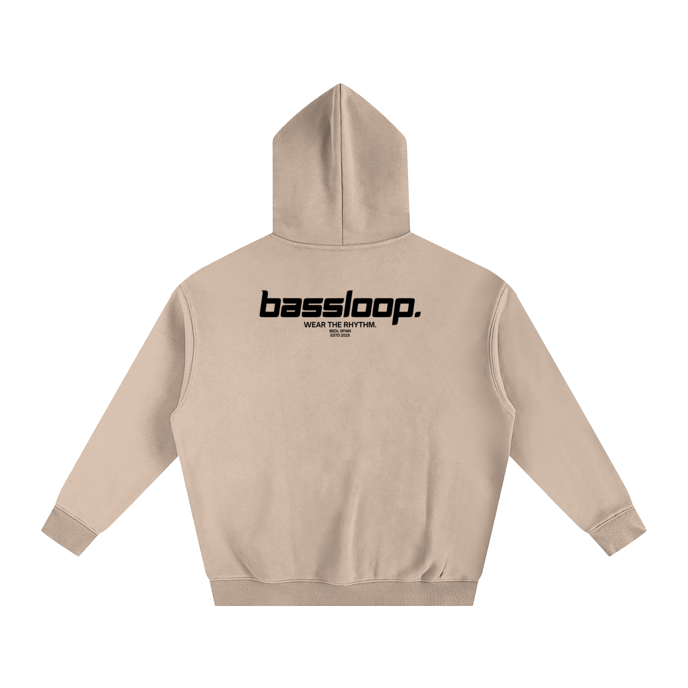 Bassloop. Speedy Heavy Hoodie (Black Text)