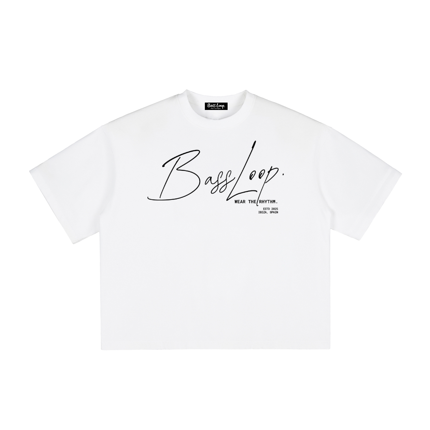 Bassloop. Signature Boxy Tee (Black Text)