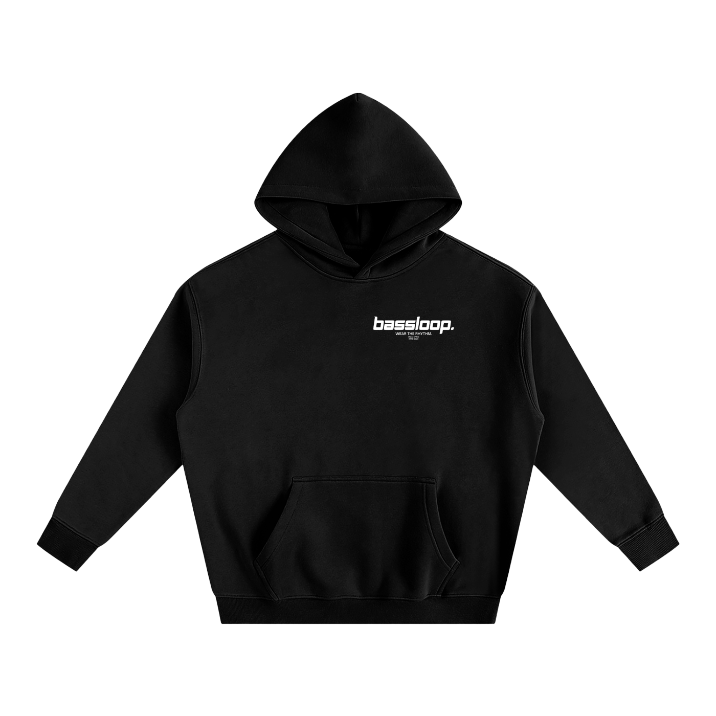 Bassloop. Speedy Heavy Hoodie (White Text)
