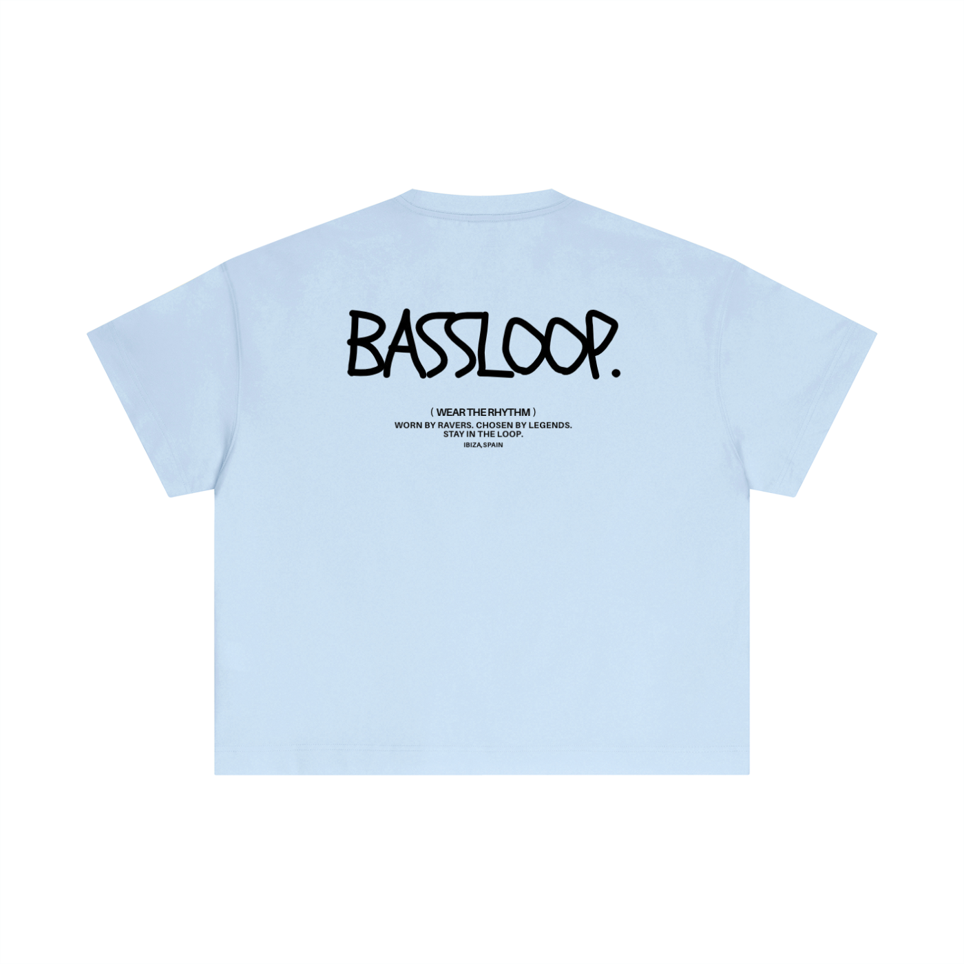Bassloop. Sketch Text Boxy Tee (Back Text)