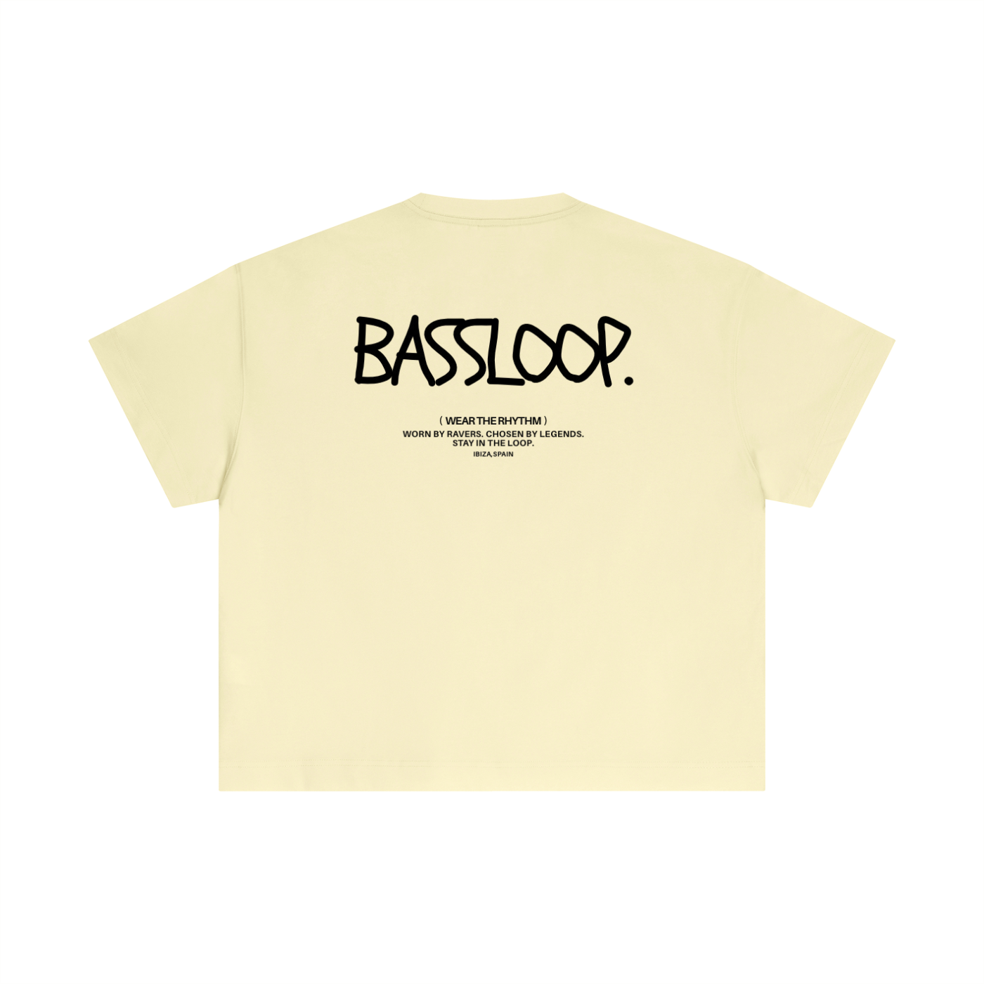 Bassloop. Sketch Text Boxy Tee (Back Text)