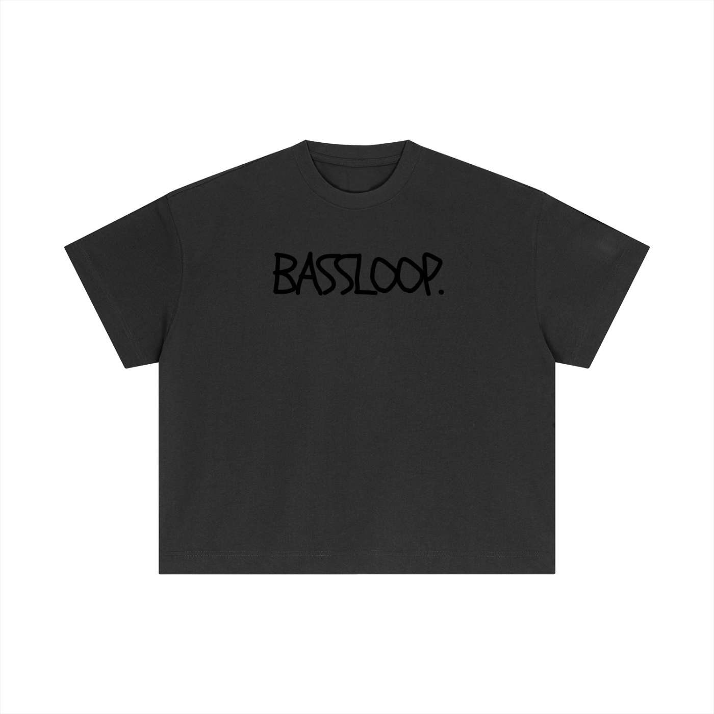 Bassloop. Sketch Text Boxy Tee (Back Text)