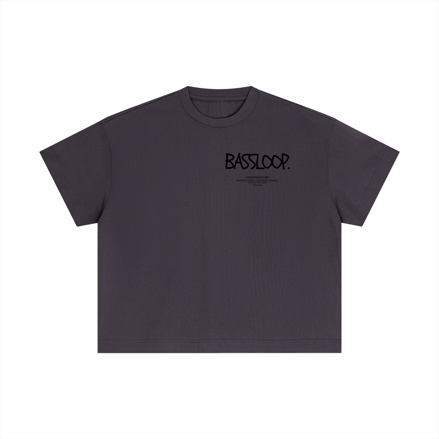 Bassloop. Sketch Text Boxy Tee (Front Text)