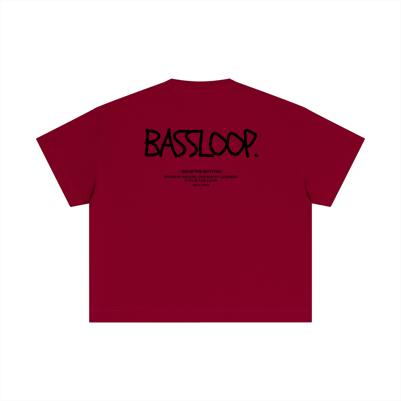 Bassloop. Sketch Text Boxy Tee (Back Text)