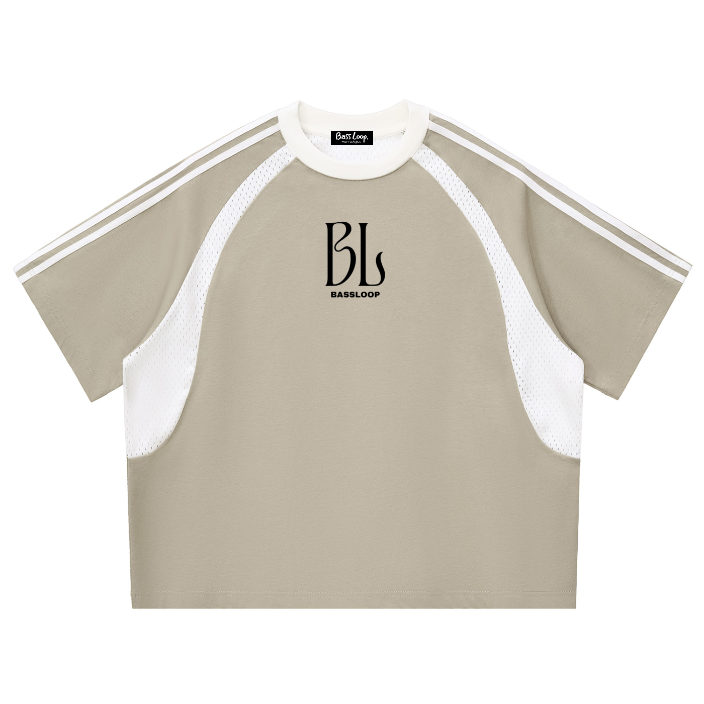 Bassloop. Stripe Mesh Tee