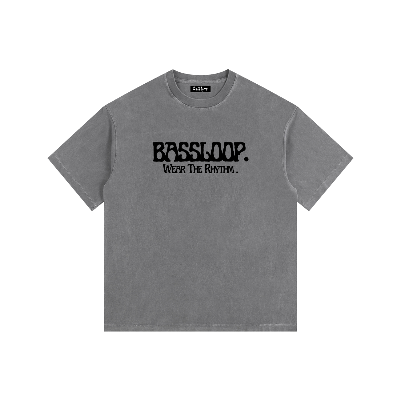 Bassloop. Nuvo Heavy Tee (Black Text)