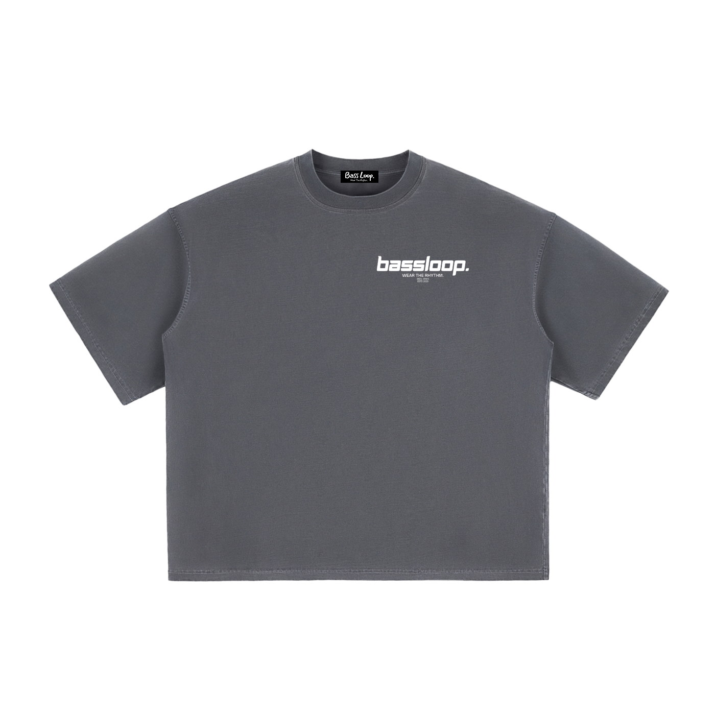 Bassloop. Speedy Boxy Tee (White Text)