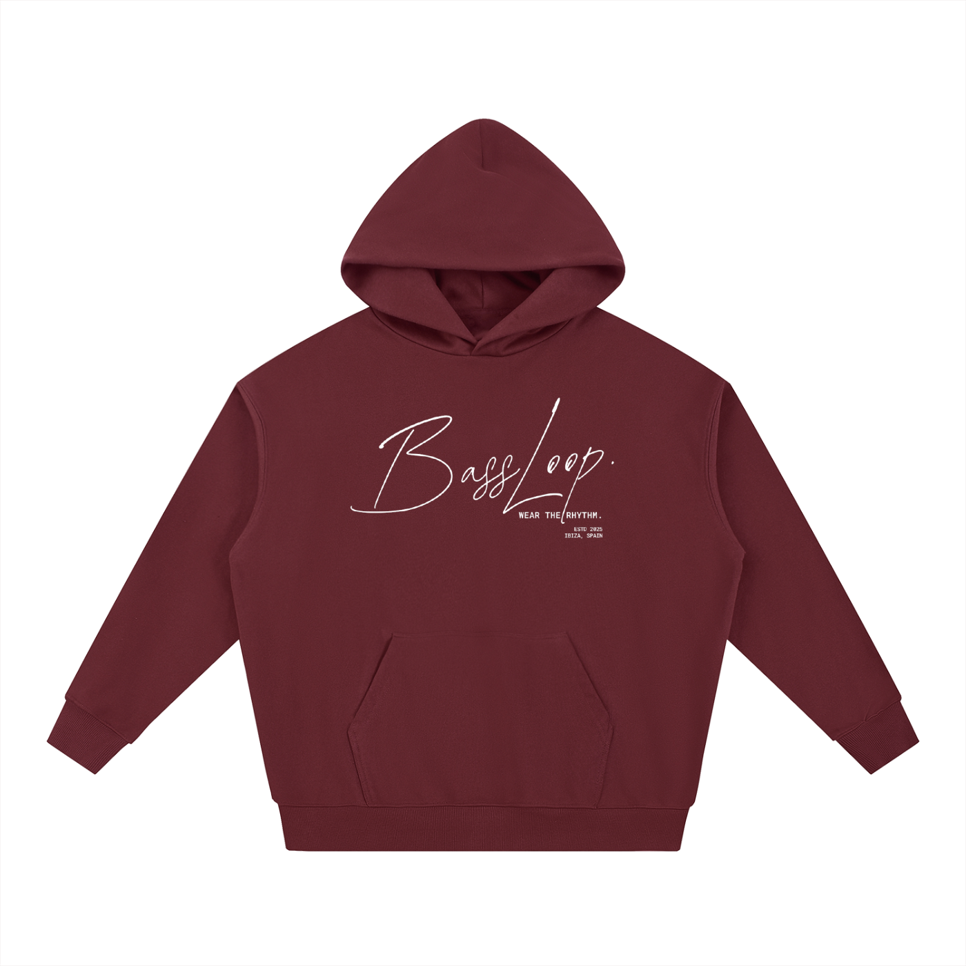 Bassloop. Signature Heavy Hoodie (White Text)