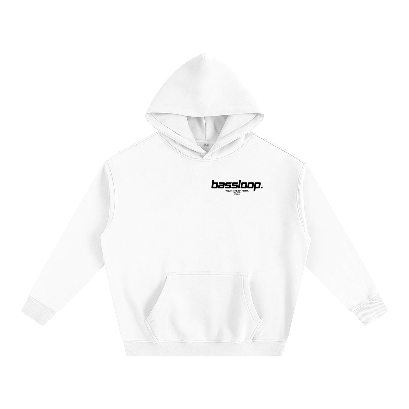 Bassloop. Speedy Heavy Hoodie (Black Text)