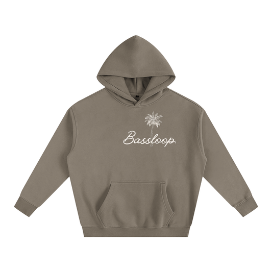Bassloop. Palm Heavy Hoodie (White Logo)