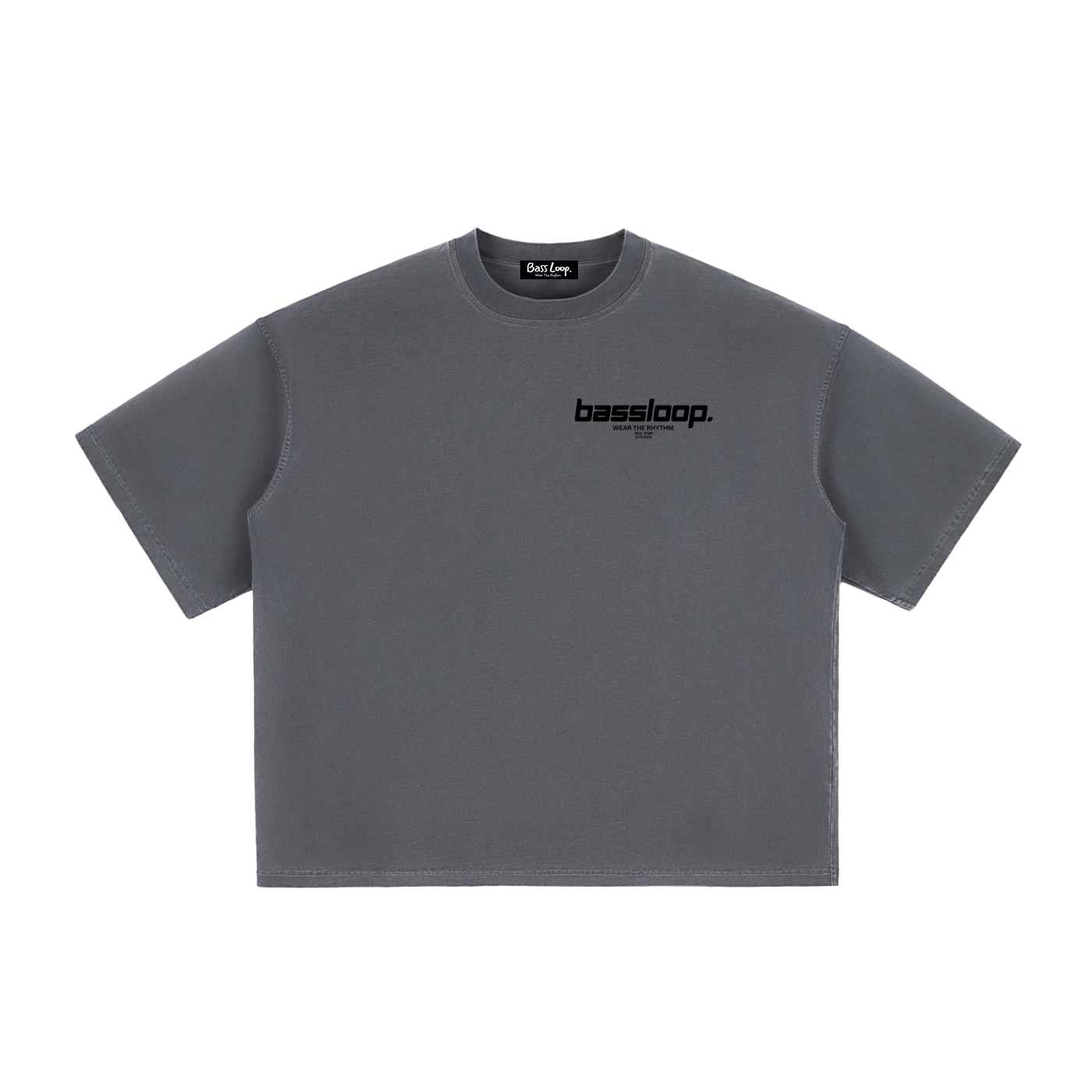 Bassloop. Speedy Boxy Tee (Black Text)