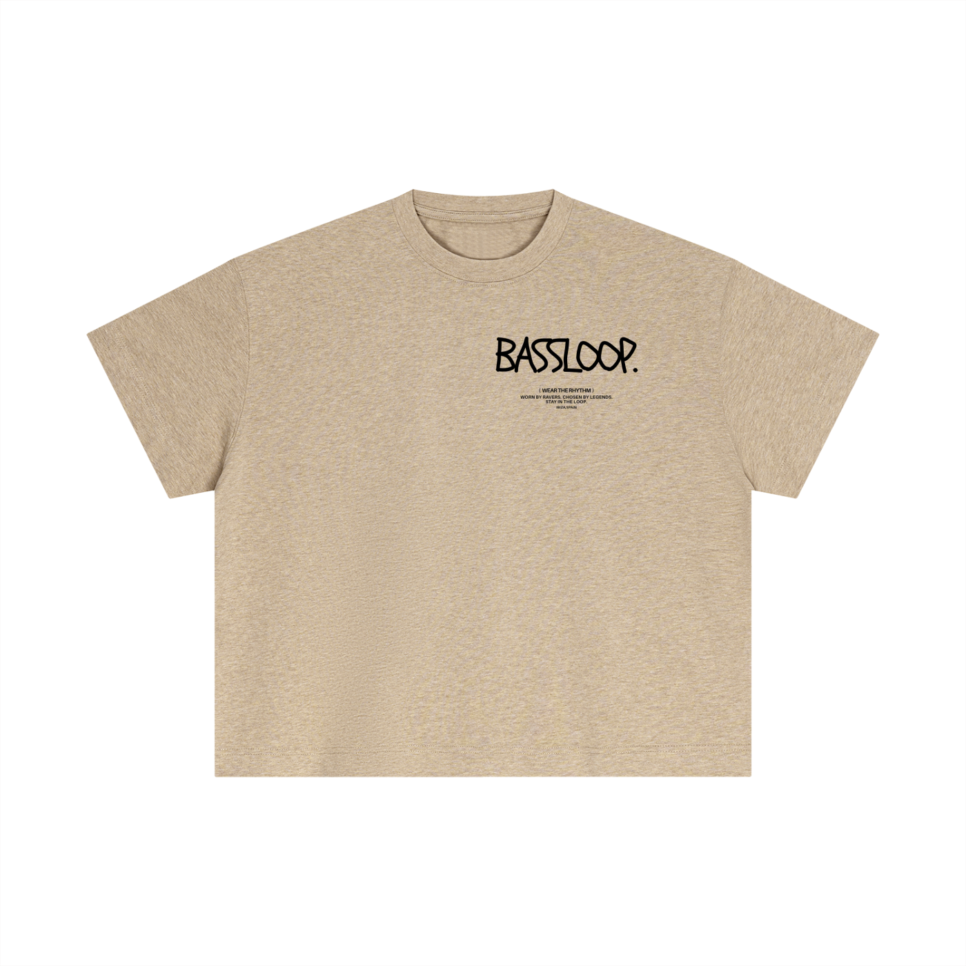 Bassloop. Sketch Text Boxy Tee (Front Text)