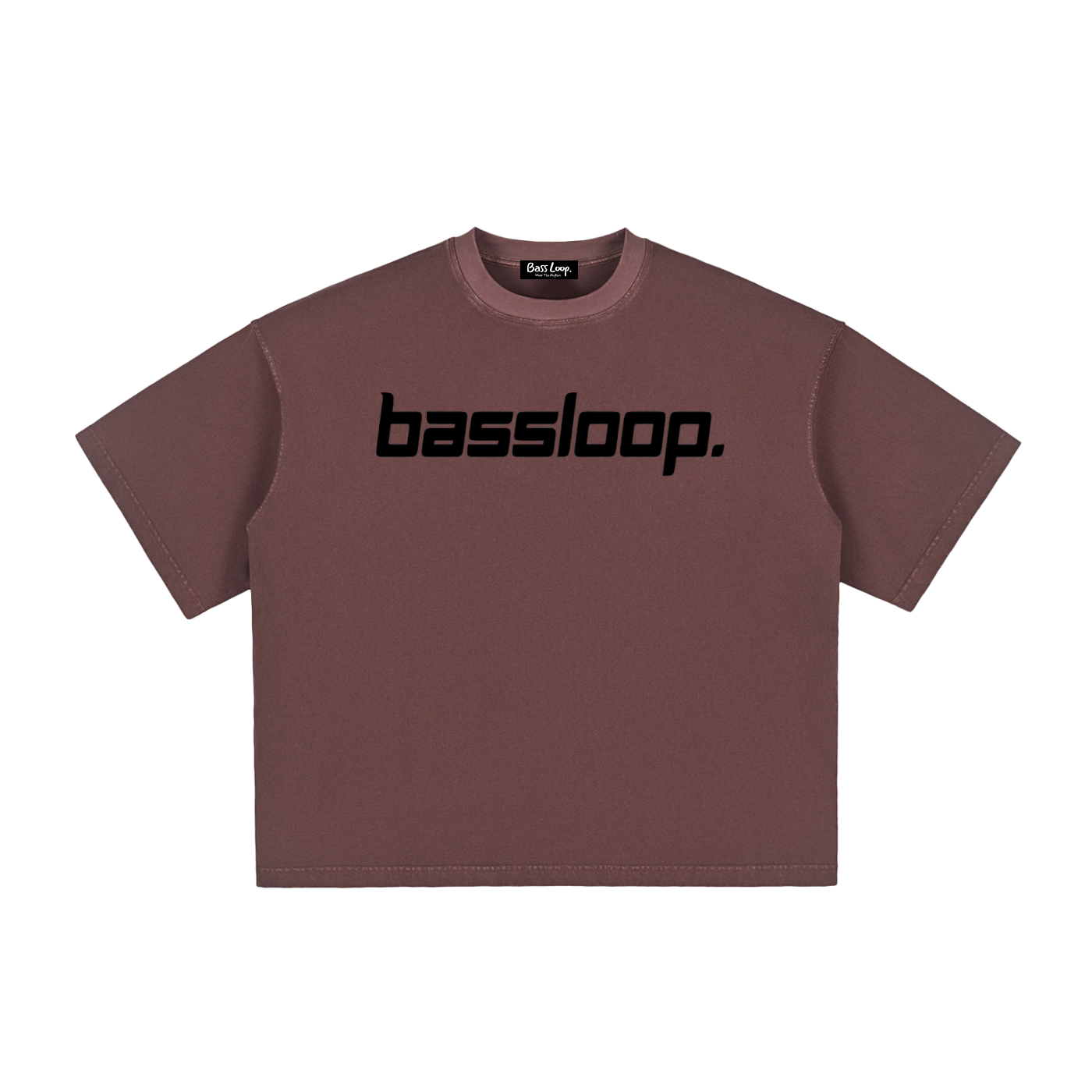 Bassloop. Speedy Logo Boxy Tee. (Black Text)