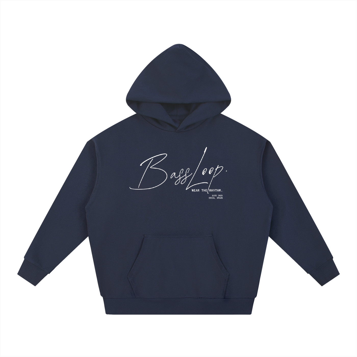 Bassloop. Signature Heavy Hoodie (White Text)