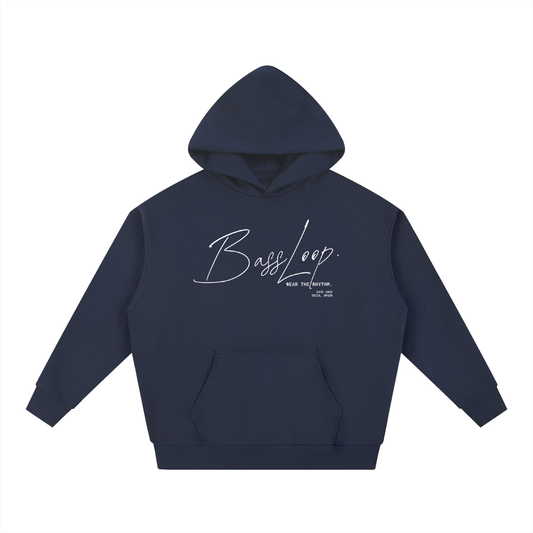 Bassloop. Signature Heavy Hoodie (White Text)